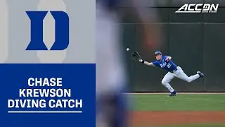 Duke's Chase Krewson Goes Full Extension For The Diving Grab