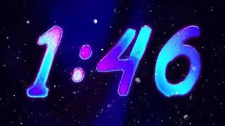 5 Minute Countdown Neon Blue Future Brush Party Timer 🎉🥳🪅