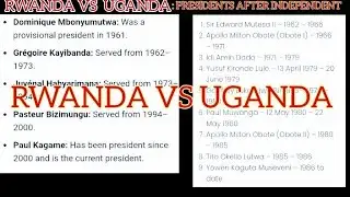 RWANDA VS UGANDA AFTER INDEPENDENT 