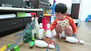 Thomas & Friends Toy set Tale of the brave Fisher Price Bowling Pin on railway 湯瑪士小火車 #2