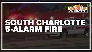 Crews respond to 5-alarm fire on South Tryon