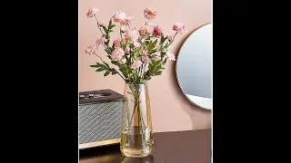 BS AMOR Clear Glass Vase for Decor Home Handmade Modern Large Flower Vases for Centerpieces