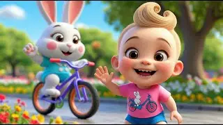 Bunny Hops on Bicycle Ride | Fun Kids Song | Playful Adventure Rhyme