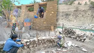 Nomadic Life - Daily Life of the Mola Family From Building a Shelter for Goats to Plastering a House