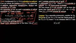 Quintic is not solvable in Radicals
