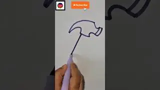 Draw a simple hammer 🔨 using these simple steps #shorts #shortsfeed #viralvideo #youtubeshorts