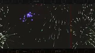 4K Fireworks Analog Film Projector Split View No Copyright Free Stock Footage Background Video
