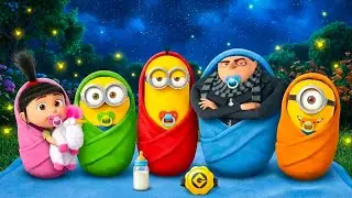Minions and Gru as babies: A cozy night under the stars! 🌟🍼 | Minion Animation