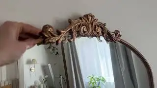 HQiJun Gold Wall Mirror, Large Arched Vintage Baroque Ornate Mirrors, Traditional Decorative Antique