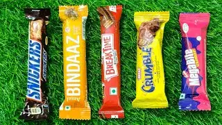 megabite chocolate vs crumble chocolate vs kitkat chocolate vs snicker chocolate #asmr #asmrsounds 