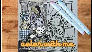 Color with me | Cozy Europe by Jade Summer | coloring with  alcohol Markers