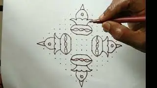 Pongal pot easy kolam 17*1 dots