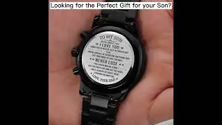 Son Never Lose, Engraved Design Black Watch, Gift For Son From Dad, Christmas Gift Idea