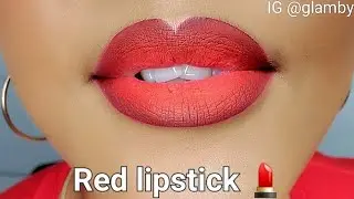 perfect Red Ombre Lips Tutorial. Charming matte lipstick.