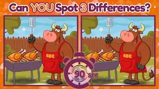 Spot The 3 Differences | National Meat Week BBQ Puzzles | Family Fun Game #meatlover #bbqlovers