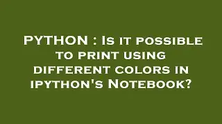 PYTHON : Is it possible to print using different colors in ipython's Notebook?