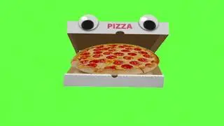 Pizza slices green screen