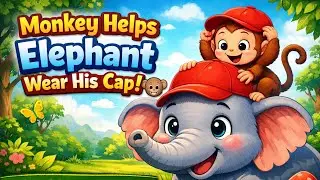 A Kind Monkey and a Happy Elephant ❤️ | Kids Moral Story🌈 | Monkey & Elephant Story #English