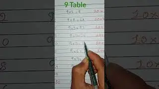 Learn 9 table 9&times;1=? 🤔😱🔢Part-8#table #learn#numbers#preschool#nursery#youtubeshorts#shortsfeed#shorts