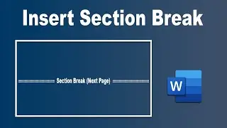 How to insert section break in Microsoft word document