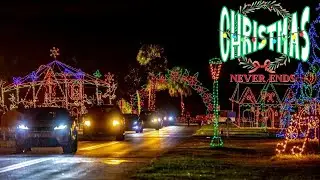 Small Town Drive-Thru Christmas Light Show. Christmas never ends for us!