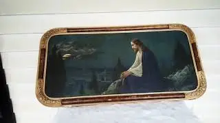 ANTIQUE 1930's ART DECO FRAMED CHRIST ON THE MOUNT of OLIVES by GIOVANNI RELIGIOUS