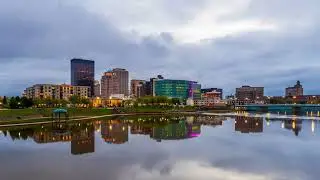 Adult Swim Bump: Day to Night of the Dayton City Skyline in Ohio (FANMADE)
