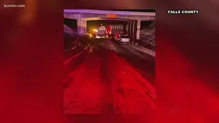 Cattle truck wreck in Falls County