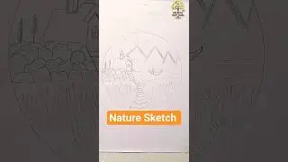 Beautiful Nature Sketch in 20 Seconds 🌿✏️ #shorts #art