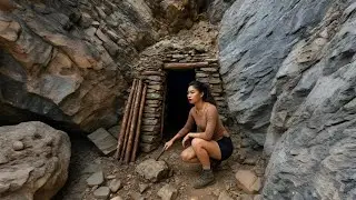 Building a Cliffside Survival Shelter | Primitive Skills in the Wilderness