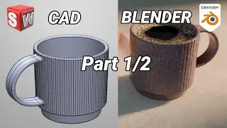 Design Mug in CAD and Render in Blender 5.0 (Pat 1/2)