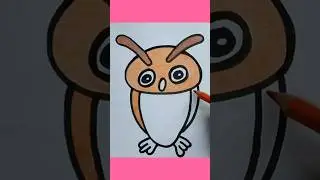 Owl Drawing and Coloring 🤩 #shorts