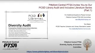 Pittsford Central PTSA -  PCSD Library Audit and Inclusive Literature Series (Part 1)