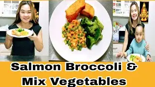 Salmon with Broccoli and Mix Vegetables