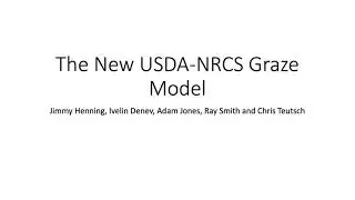 GRAZE: A program for balancing forage availability and livestock needs-Jimmy Henning