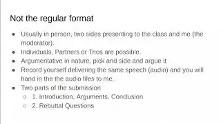 Formal Debate Explanation