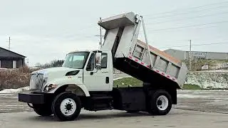 2008 INTERNATIONAL 7300 WORKSTAR DUMP TRUCK DT466 SS BED WHITE - 