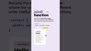 One line to rule them all! 🔥 Learn how min() in CSS helps you create responsive designs like a pro.