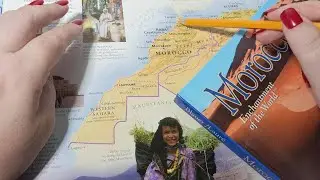 ASMR ~ Morocco History & Geography ~ Soft Spoken Map Tracing Page Turning