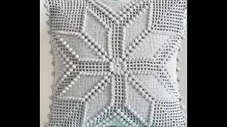 Ensinando o passo a passo desse modelo de almofada em crochê em flor (Parte 1)