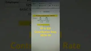 PF and ESI Contribution Rate 2024-25 | Calculation in excel #salary #contributionlimits