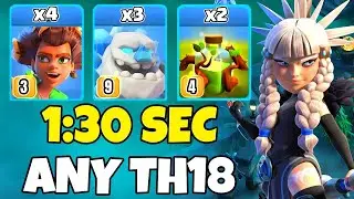 Th18 Root Rider + Ice Golem +Overgrowth Spell Attack Strategy|Th18 Attack Strategies(Clash of Clans)