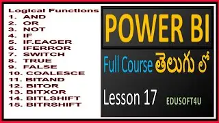 Power BI Dax Logical Functions-Power BI Online Course-Telugu-Lesson 17