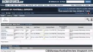 CBS Fantasy Football How To Add and Drop Players
