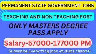 Permanent state government jobs|only master degree pass apply|UPSIFS|Teaching&Non teaching post