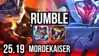 RUMBLE vs MORDEKAISER (TOP) | 6 solo kills, 9/3/9, Dominating | KR Diamond | 25.19