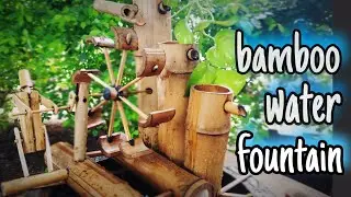 how to make AMAZING bamboo water fountain with water wheel / water fountain / at home