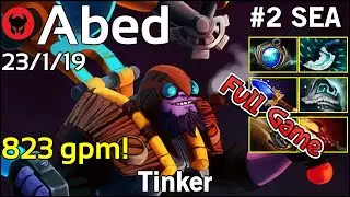 823 gpm! Abed [Fnatic] plays Tinker!!! Dota 2 Full Game 7.21