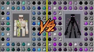 WHAT IF YOU SPAWN ALL MUTANT ENDERMAN EGGS vs GOLEM EGGS BATTLE Minecraft Different Army Battle