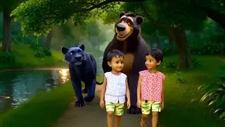 Jungle Adventure of Aarav Aur Aarushi 🐻🐆 | Mowgli Style Kids Video | New story 